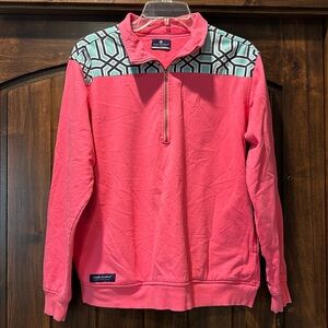 Women’s Small Simply Southern 3/4 Zip Sweatshirt Pink/Turquoise